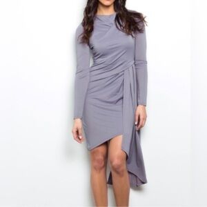 Topshop Elegant Gray Draped Dress